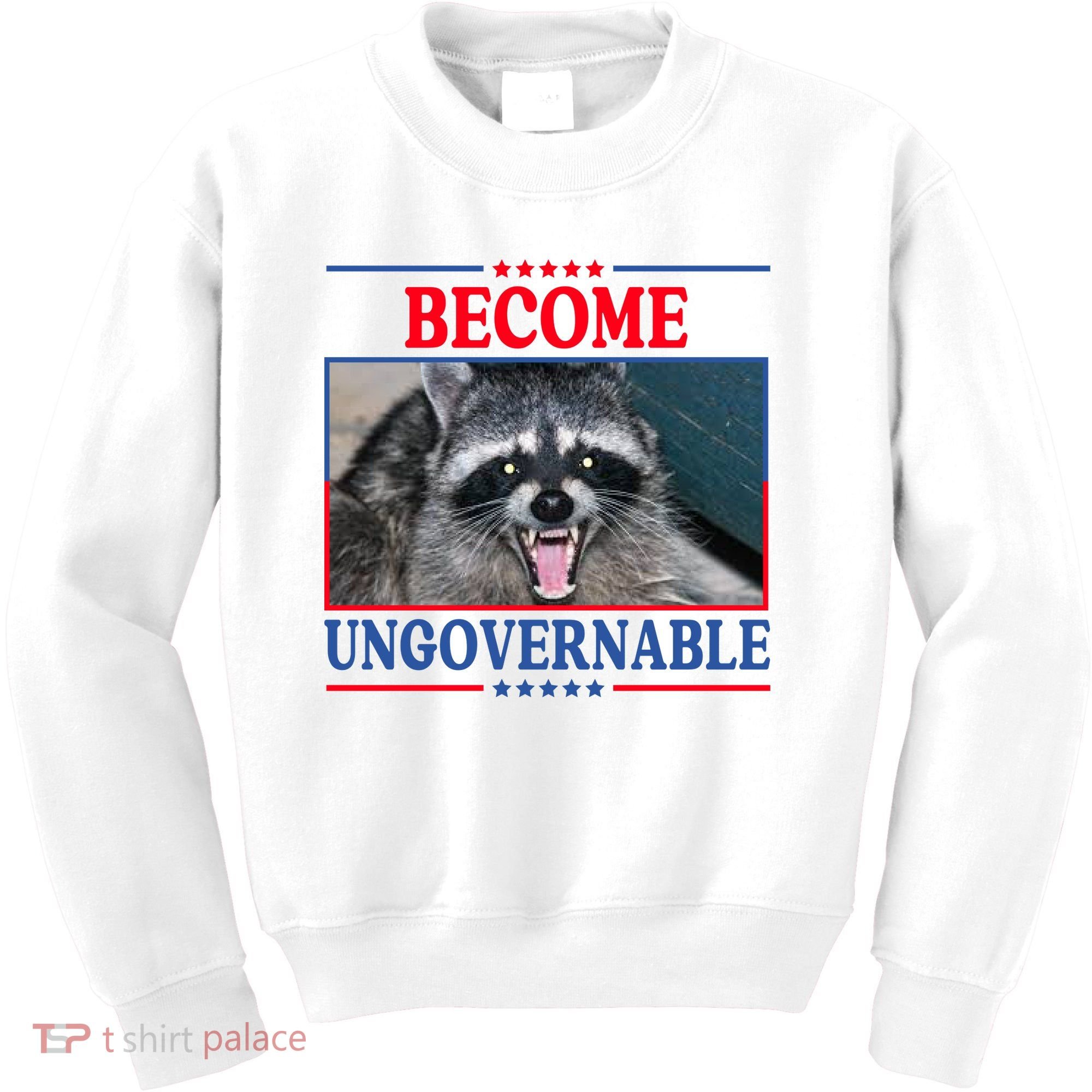 Funny Raccoon Become Ungovernable Kids Sweatshirt