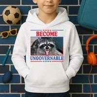 Funny Raccoon Become Ungovernable Kids Hoodie thumb 2