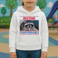 Funny Raccoon Become Ungovernable Kids Hoodie thumb 3