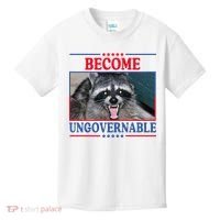 Funny Raccoon Become Ungovernable Kids T-Shirt thumb 0