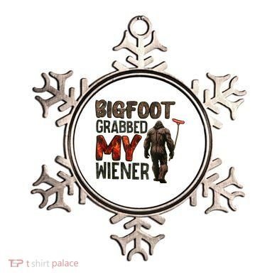 Funny Retro Bigfoot Bigfoot Grabbed My Wiener Design Ornament