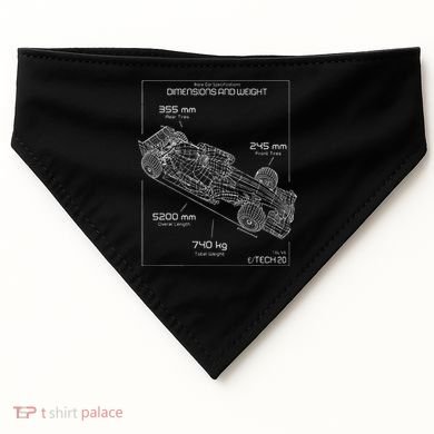 Formula Racing Car Schematic Engineer Team Fan USA-Made Doggie Bandana