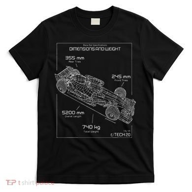 Formula Racing Car Schematic Engineer Team Fan T-Shirt