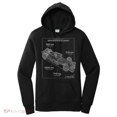 Formula Racing Car Schematic Engineer Team Fan Women's Hoodie