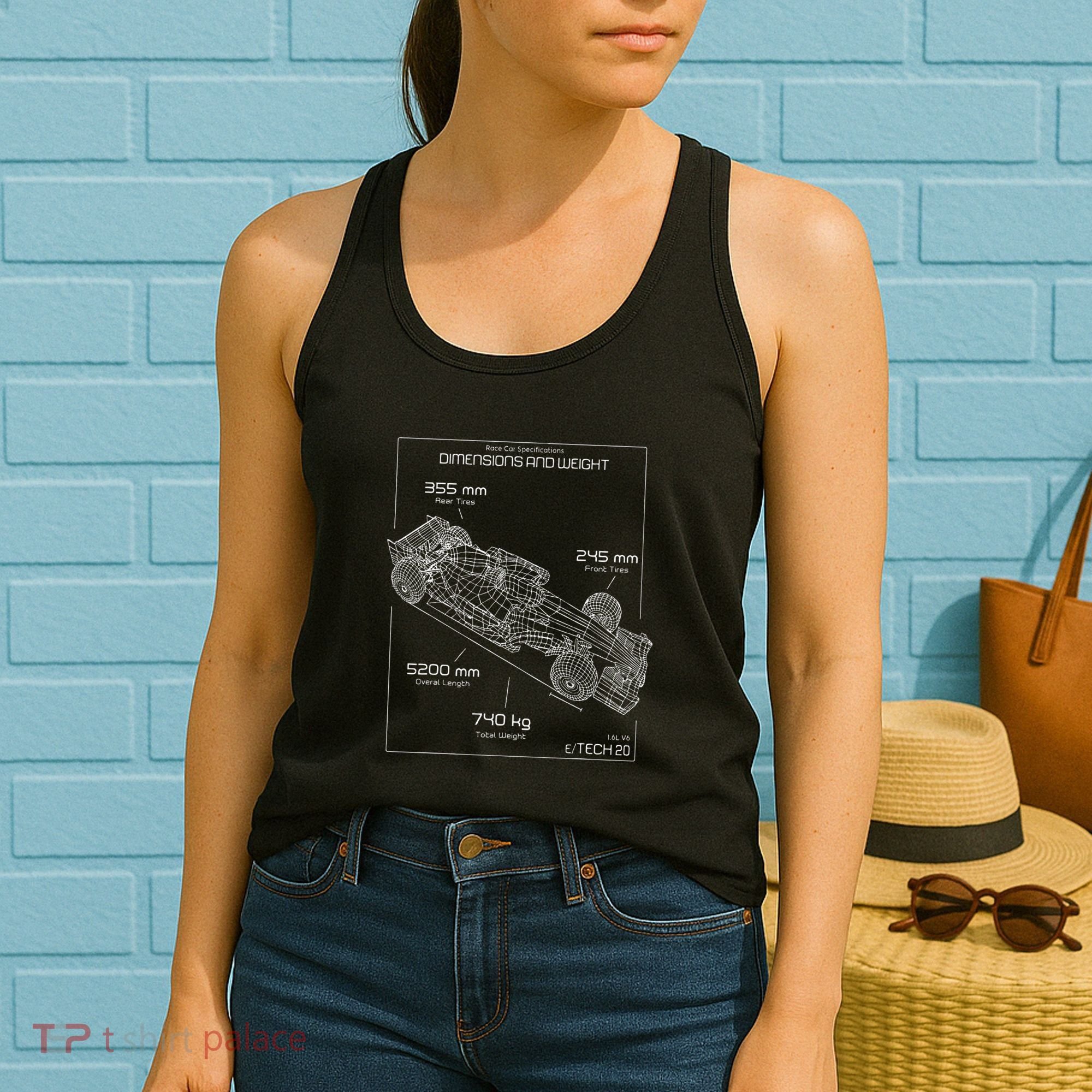 Formula Racing Car Schematic Engineer Team Fan Women's Tank Top