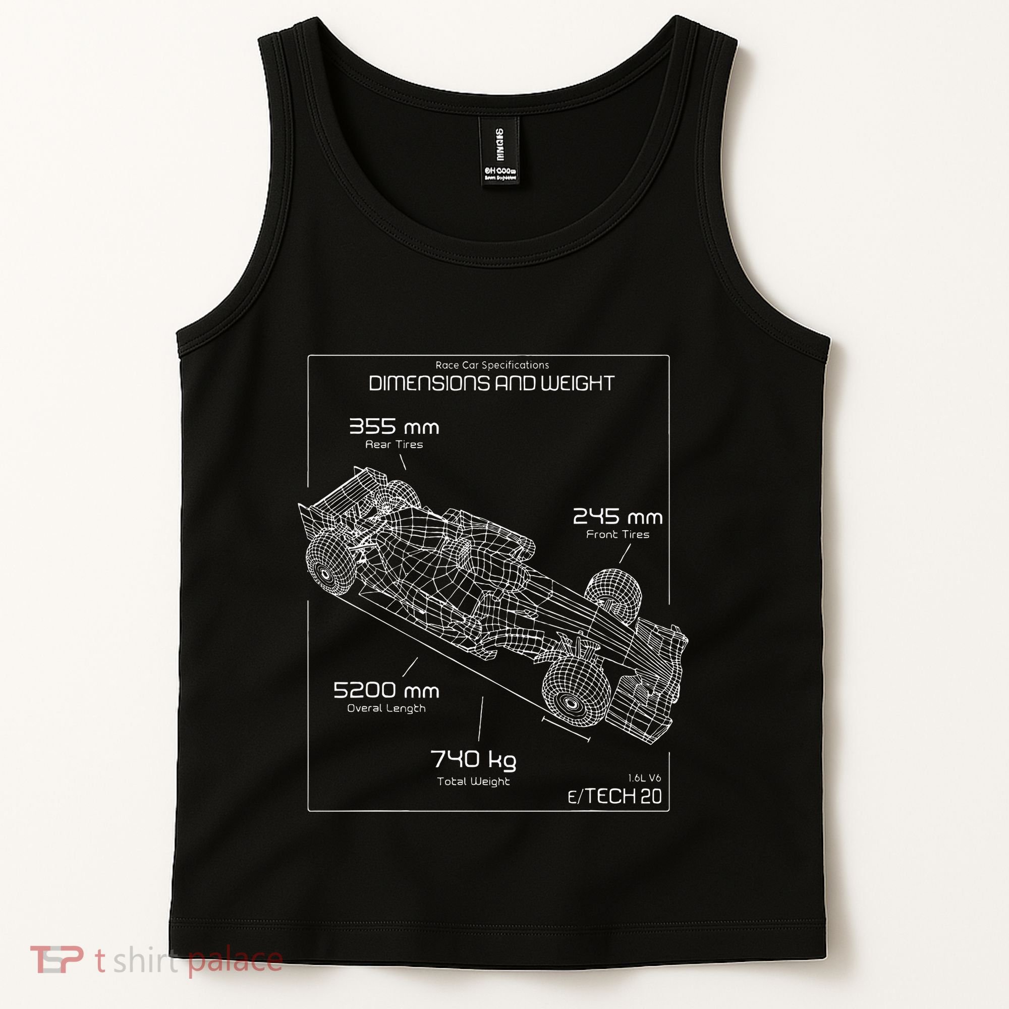 Formula Racing Car Schematic Engineer Team Fan Tank Top