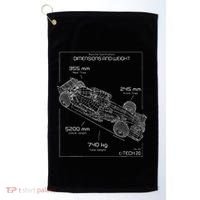 Formula Racing Car Schematic Engineer Team Fan Golf Towel thumb 0