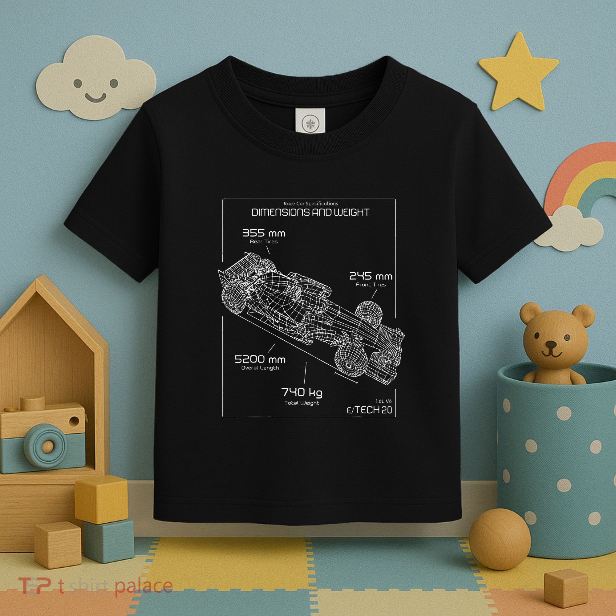 Formula Racing Car Schematic Engineer Team Fan Toddler T-Shirt