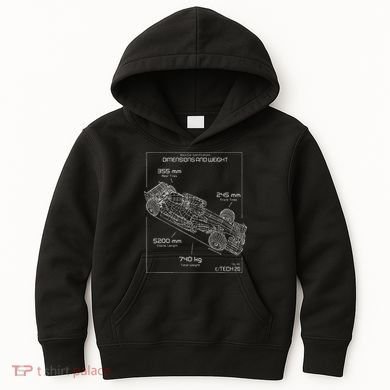 Formula Racing Car Schematic Engineer Team Fan Kids Hoodie