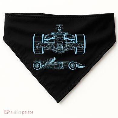 Formula Racing Car Silhouette Mechanical Engineering draw USA-Made Doggie Bandana