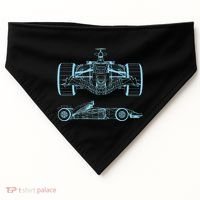 Formula Racing Car Silhouette Mechanical Engineering draw USA-Made Doggie Bandana thumb 0