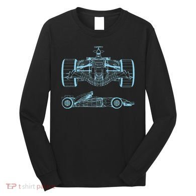 Formula Racing Car Silhouette Mechanical Engineering draw Long Sleeve Shirt