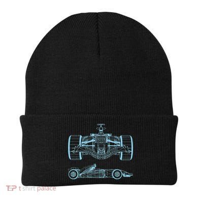 Formula Racing Car Silhouette Mechanical Engineering draw Beanie