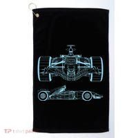Formula Racing Car Silhouette Mechanical Engineering draw Golf Towel thumb 0