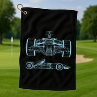 Formula Racing Car Silhouette Mechanical Engineering draw Golf Towel thumb 1