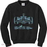 Formula Racing Car Silhouette Mechanical Engineering draw Kids Sweatshirt thumb 0