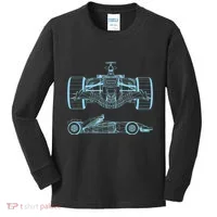Formula Racing Car Silhouette Mechanical Engineering draw Kids Long Sleeve Shirt thumb 0