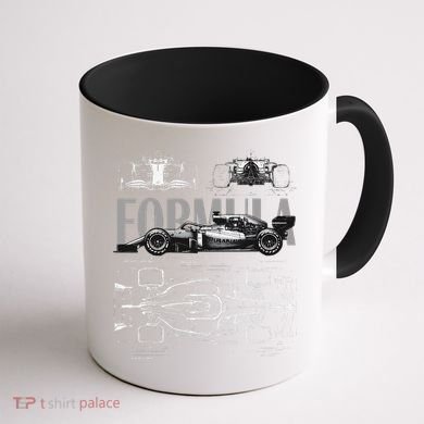 Formula Racing Car Silhouette Mechanical Engineering Design Coffee Mug back
