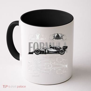 Formula Racing Car Silhouette Mechanical Engineering Design Coffee Mug