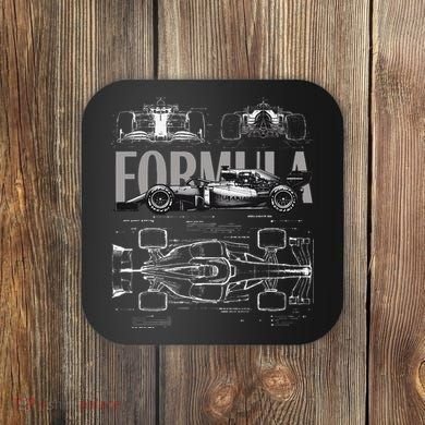 Formula Racing Car Silhouette Mechanical Engineering Design Coaster