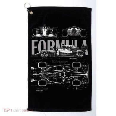 Formula Racing Car Silhouette Mechanical Engineering Design Golf Towel