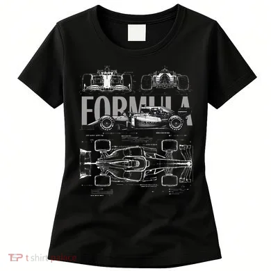 Formula Racing Car Silhouette Mechanical Engineering Design Women's T-Shirt