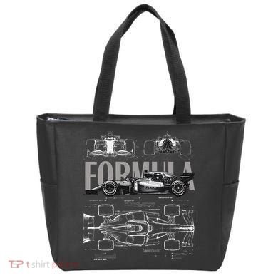 Formula Racing Car Silhouette Mechanical Engineering Design Tote Bag
