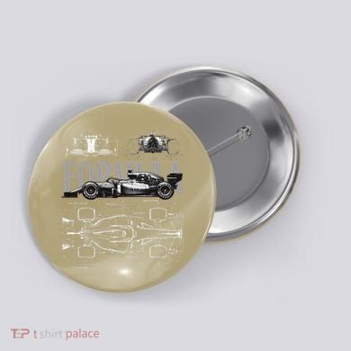 Formula Racing Car Silhouette Mechanical Engineering Design Button
