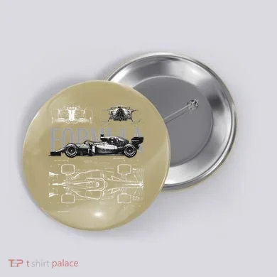 Formula Racing Car Silhouette Mechanical Engineering Design Button