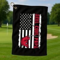 Fishing reel cool papa Golf Towel thumb 1