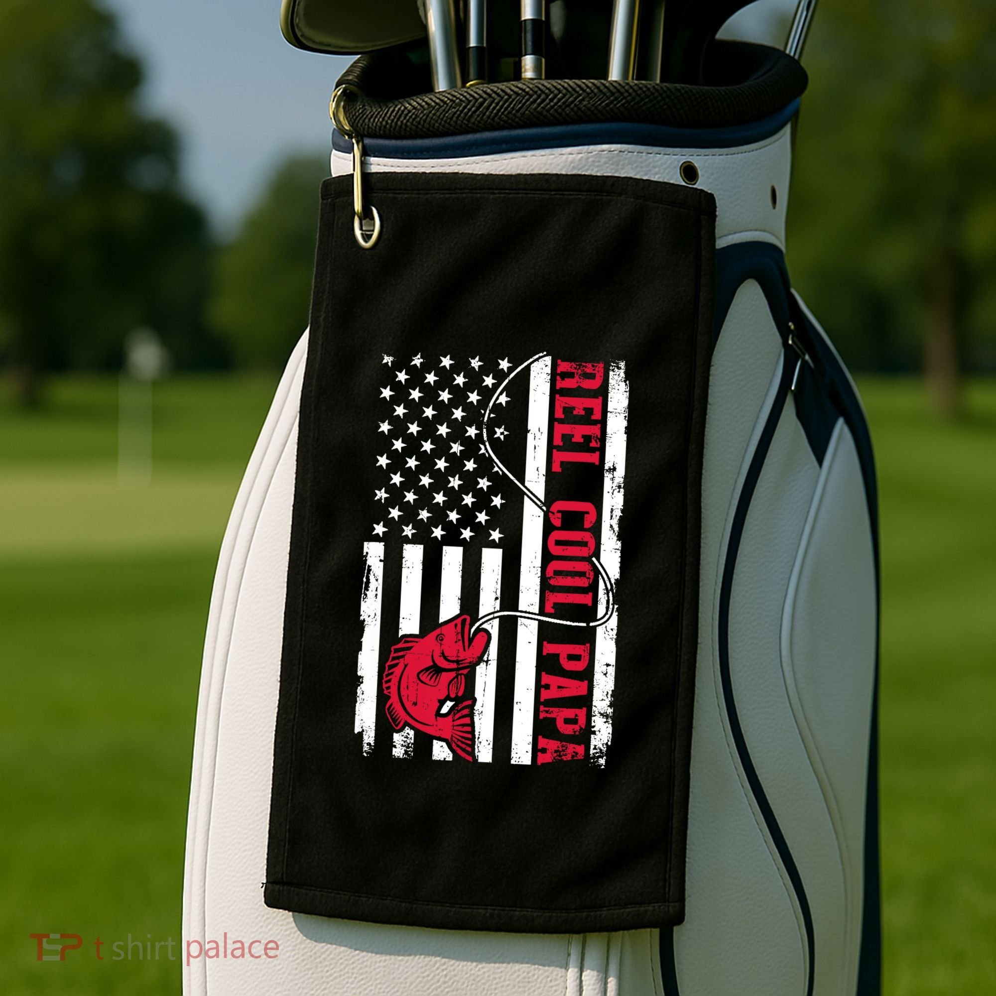 Fishing reel cool papa Golf Towel