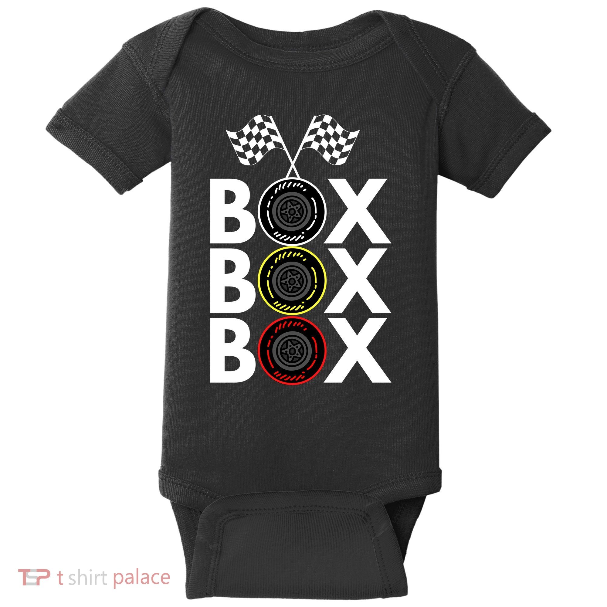 Formula Racing Car Box Box Box Radio Call To PitBox Car Race Formula Racing Baby Bodysuit