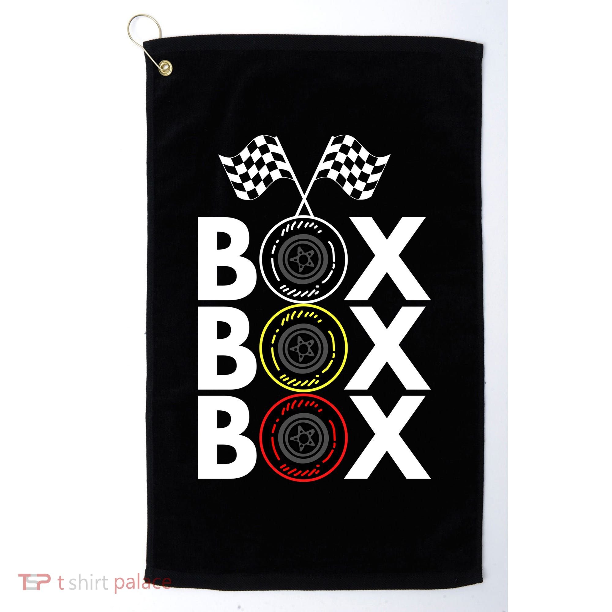 Formula Racing Car Box Box Box Radio Call To PitBox Car Race Formula Racing Golf Towel