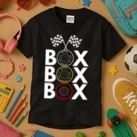 Formula Racing Car Box Box Box Radio Call To PitBox Car Race Formula Racing Kids T-Shirt thumb 3