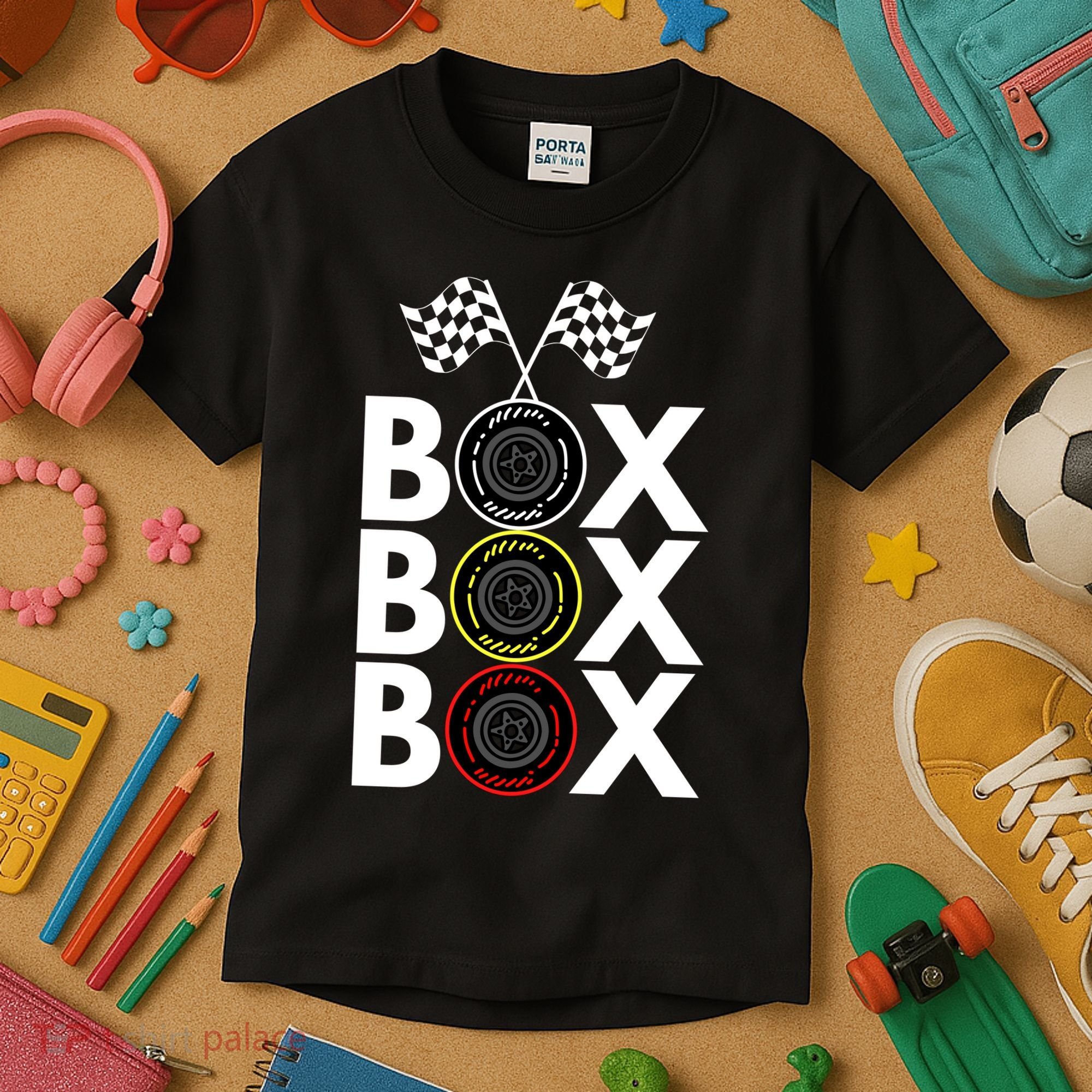 Formula Racing Car Box Box Box Radio Call To PitBox Car Race Formula Racing Kids T-Shirt