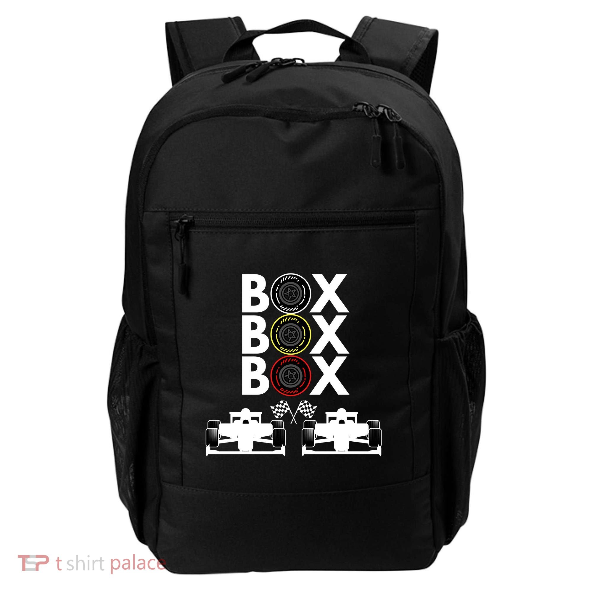 Formula Racing Car Box Box Box Formula Racing Radio Call To PitBox Car Race Backpack