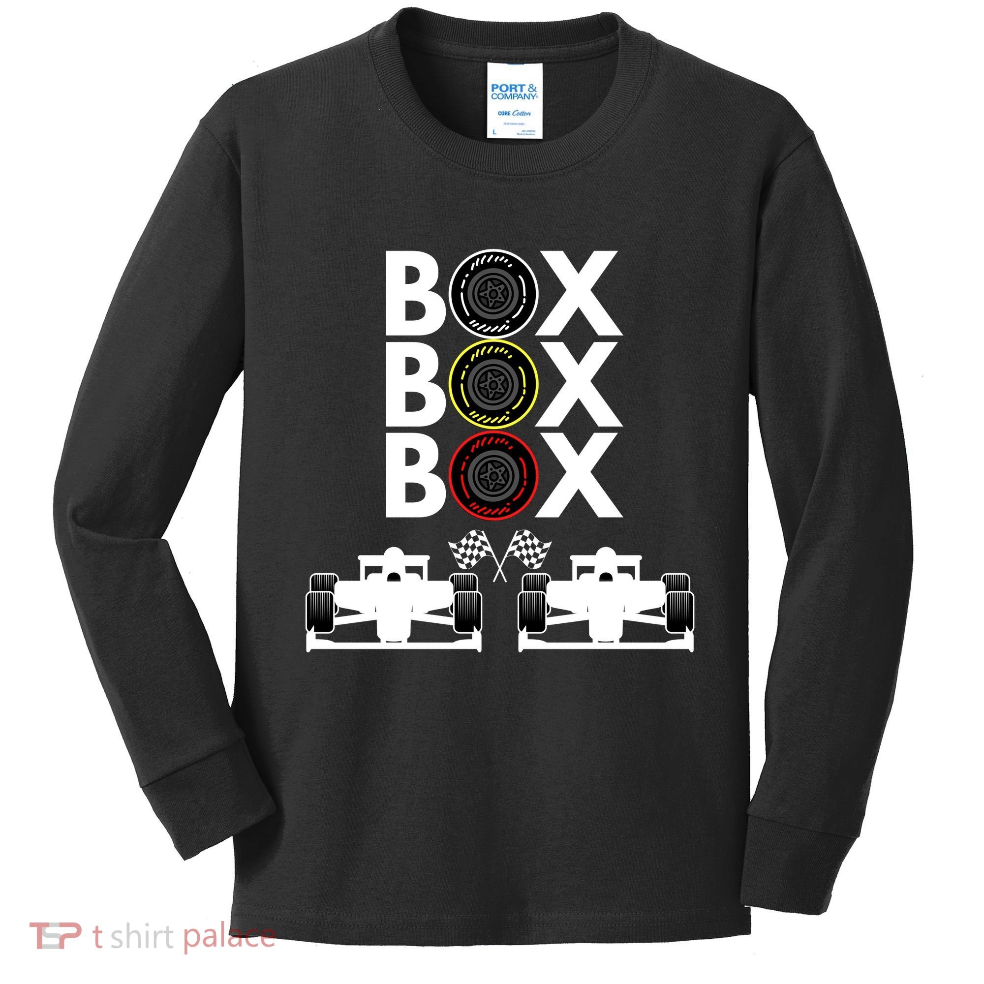 Formula Racing Car Box Box Box Formula Racing Radio Call To PitBox Car Race Kids Long Sleeve Shirt