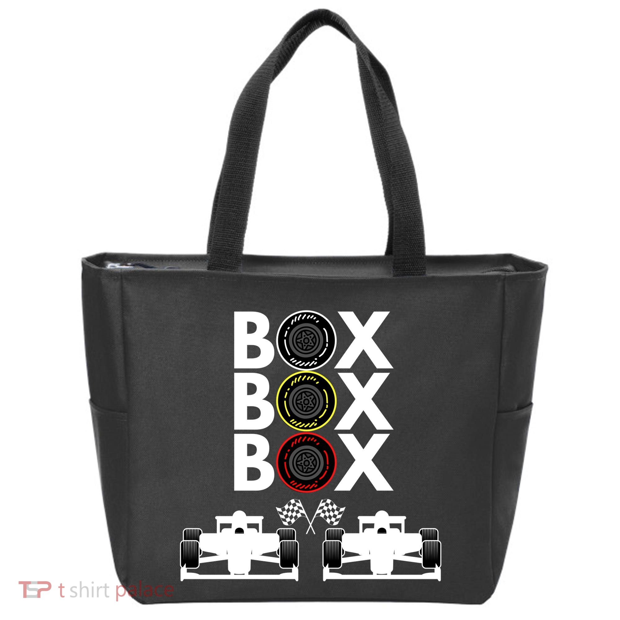Formula Racing Car Box Box Box Formula Racing Radio Call To PitBox Car Race Tote Bag