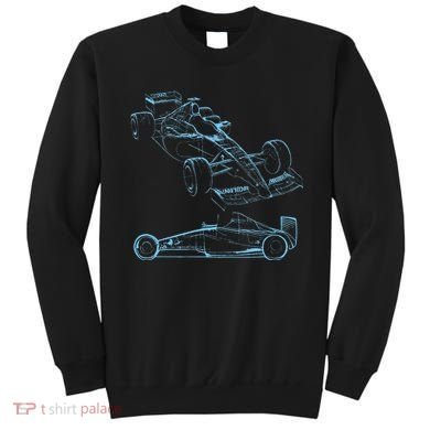 Formula Racing Car Silhouette Mechanic Car Guys Sweatshirt
