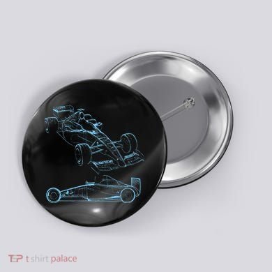 Formula Racing Car Silhouette Mechanic Car Guys Button
