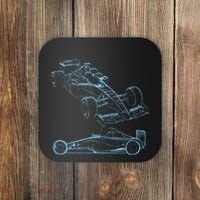 Formula Racing Car Silhouette Mechanic Car Guys Coaster thumb 0