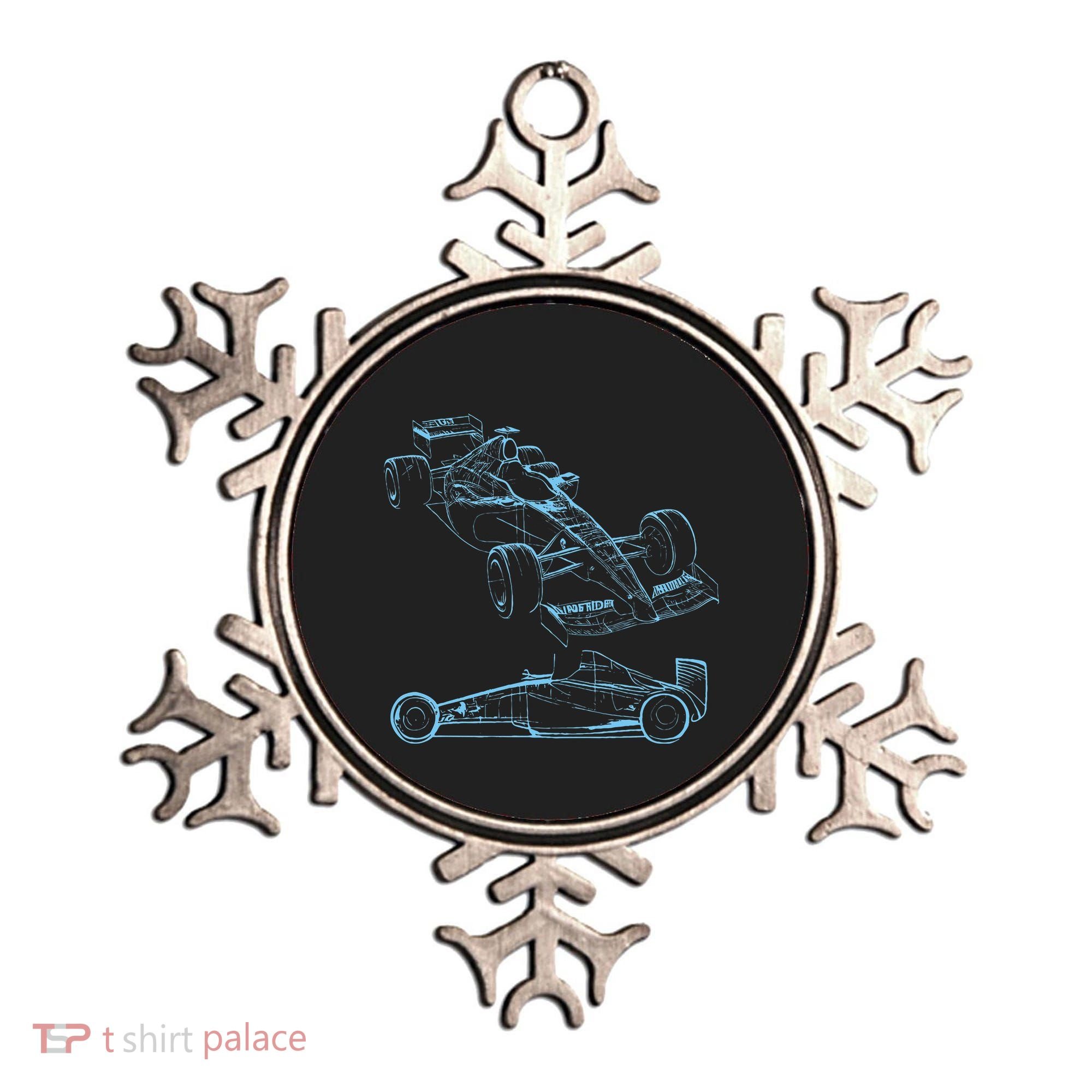 Formula Racing Car Silhouette Mechanic Car Guys Ornament