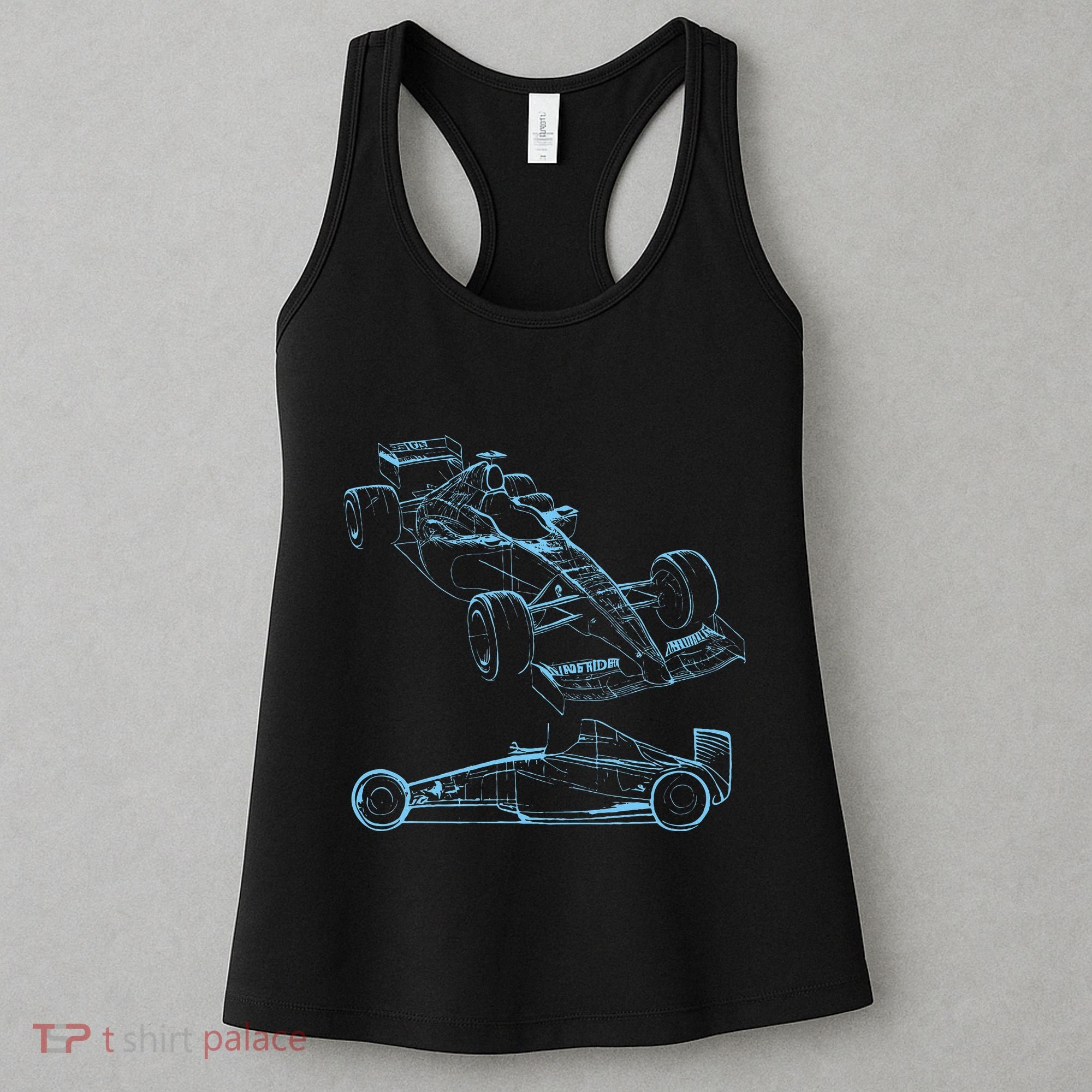 Formula Racing Car Silhouette Mechanic Car Guys Women's Tank Top