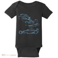 Formula Racing Car Silhouette Mechanic Car Guys Baby Bodysuit thumb 0