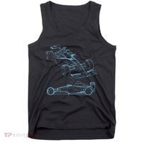 Formula Racing Car Silhouette Mechanic Car Guys Tank Top thumb 0