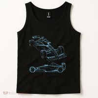 Formula Racing Car Silhouette Mechanic Car Guys Tank Top thumb 2