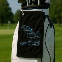 Formula Racing Car Silhouette Mechanic Car Guys Golf Towel thumb 2