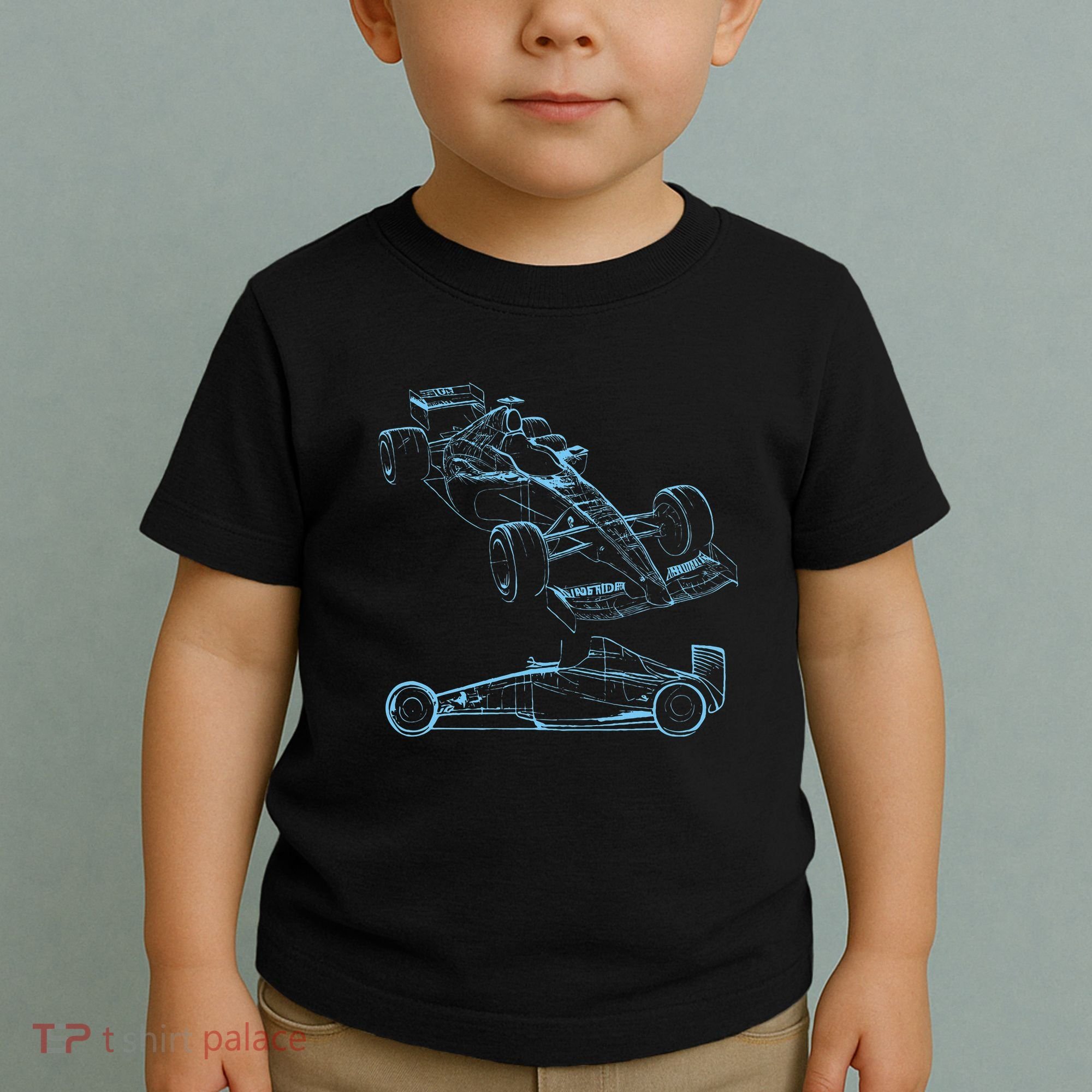 Formula Racing Car Silhouette Mechanic Car Guys Toddler T-Shirt