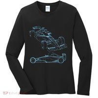 Formula Racing Car Silhouette Mechanic Car Guys Women's Long Sleeve Shirt thumb 0