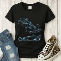Formula Racing Car Silhouette Mechanic Car Guys Women's T-Shirt thumb 3